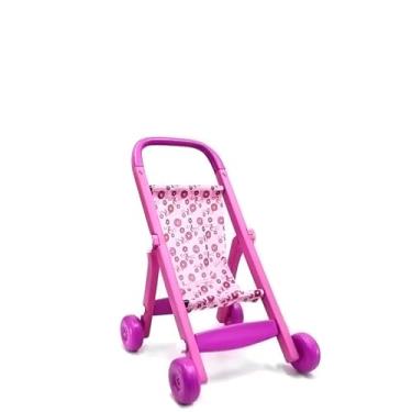 Imagem de Carrinho De Boneca Rosa Infantil Dobrável Menina Castela
