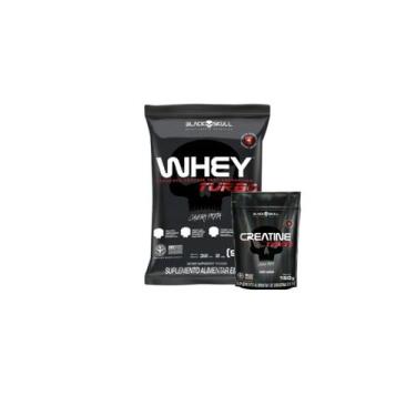 Imagem de Kit Whey Turbo 907g e Creatina Turbo 150g Refil Black Skull, Chocolate