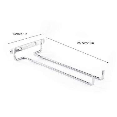 Imagem de AYNEFY Porta de Vidro de Ferro Montado na Parede Punto de Vinho de Linha única para Decoração de Bar de Cozinha, Instalação Fácil Material Durável, Armazenamento de Economia de Espaço, para