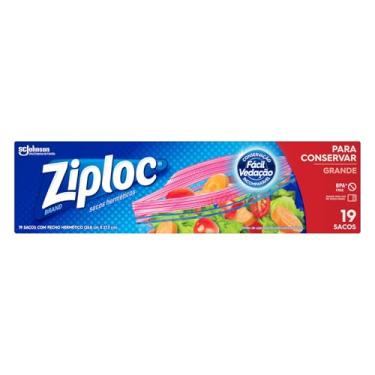 Imagem de Ziploc Saco Hermético para Conservar Alimentos, Organizador, Grande, 19 unidades