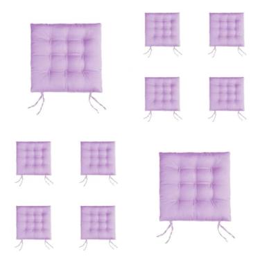 Imagem de Kit Com 10 Almofadas Para Cadeiras Assento Futon De Cadeira 40x40 Cm(Lilás)