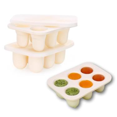 Imagem de ZUCOOP Formas De Picolé De Leite Materno (2 Tamanhos), Bandeja De Silicone Para Congelar Alimentos Para Bebês, Mordedores, Formas De Chupeta Para Alimentação, Bandeja De Cubos De Gelo De Frutas Fres