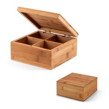 Imagem de Caixa Organizadora de Chá em Bambu 4 Compartimentos. - PRONTO PRINT