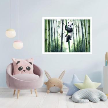 Imagem de Quadro Decorativo Panda Canavial - 50X70Cm