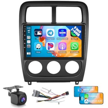 Imagem de Hikity Sistema de som automotivo Android para Dodge Caliber PM 2009, 2010, 2011, 2012 e 2013, rádio 2 + 64G, tela sensível ao toque de 9 polegadas, carplay, suporte automático, navegação GPS, WiFi
