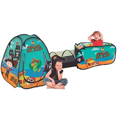 Imagem de Fabrincando Ideias Barraca 3 em 1 Infantil com 100 Bolinhas Pirata da Ilha