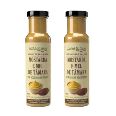 Imagem de 2X MOLHO SALADA SAUDÁVEL VEGANO MOSTARDA E MEL DE TÂMARA PURO & LEVE 250ML