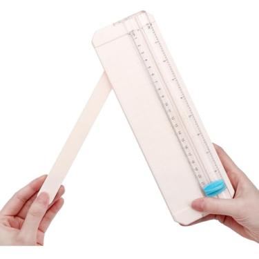 Imagem de Briartw Mini aparador de papel com régua extensora – Cortador de papel portátil para corte preciso | Escala de polegadas e centímetros (CM) | Compacto, leve, antiderrapante | Artesanato, Scrapbooking
