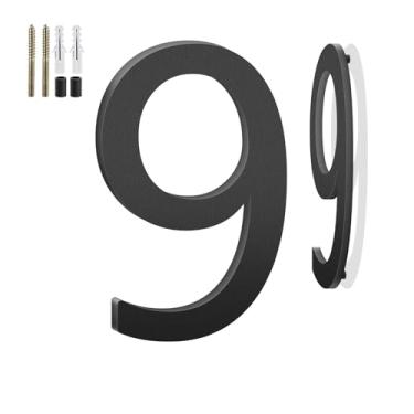 Imagem de Números de casa flutuantes de 10 cm e letras de metal para placas externas, números de casa para fora, letras de endereço de alumínio e números para porta, caixa de correio, jardim, perfeito para casa