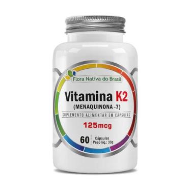 Imagem de Vitamina K2 Menaquinona 125ug 60 Cápsulas 500mg Flora Nativa