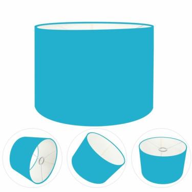 Imagem de Cúpula Abajur Cilíndrica Cp-8018 Ø40x25cm Azul Turquesa
