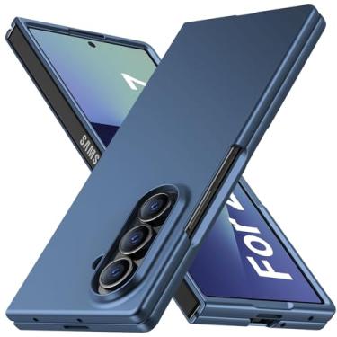 Imagem de JUNAUTTB Capa para Samsung Galaxy Z Fold7 5G ultrafina fosca PC capa protetora rígida, proteção de lente, capa de telefone simples durável slim fit azul JUS13-38