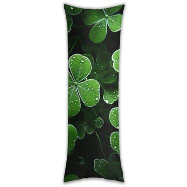 Imagem de Capa de travesseiro de corpo com folhas de dia de São Patrício ultra macia respirável longa fronha 137.2 cm x 50.8 cm fronha decorativa com zíper oculto fronhas para sofá de quarto