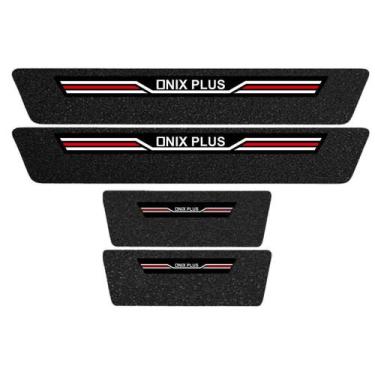Imagem de Soleira Protetora Porta Sport Vermelho Onix Plus 23 24 2025 - Jhow Ade