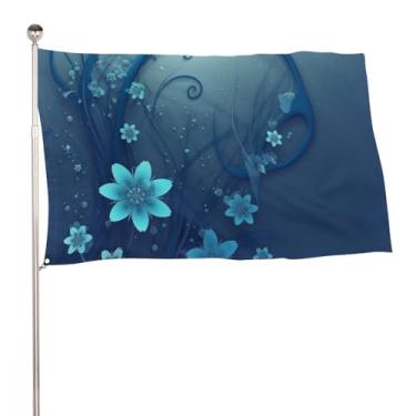 Imagem de Mini bandeira azul redemoinho de flores 152 x 243 cm bandeiras de jardim dupla face ao ar livre bandeiras de jardim de boas-vindas decoração para pátio varanda gramado