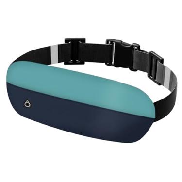 Imagem de JEVRKAPZ Cinto de corrida ajustável, pochete para malhar com suporte resistente ao suor, comporta todos os modelos de iPhone, Verde e azul escuro, Gsp8802