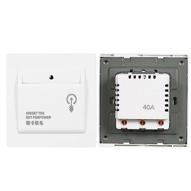 Imagem de LiebeWH Cartão RFID 40A de Alta Potência Power Off Energy Saver Switch Mecânico para Convidados de Hotel Alumínio Alumínio ABS Gold (Branco)