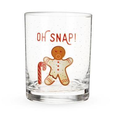 Imagem de Blush Oh Snap Rock Glass, Vidro Lowball de Natal para coquetéis, uísque, antiquado, Margarita on the Rocks, vidro decorativo para festas de Natal, bebidas e presentes, 340 g, conjunto de 1