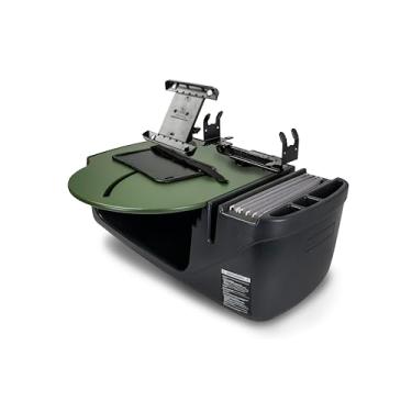 Imagem de AutoExec Mesa de carro AE-RMCD-PS-TAB-AG Roadmaster para sua estação de trabalho de veículos e escritório móvel, verde exército com suporte de impressora e suporte para tablet