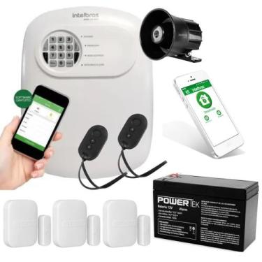 Imagem de Kit Alarme Sem Fio Intelbras 3 Sensores Magnéticos, Bateria e Sirene