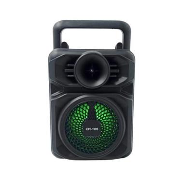 Imagem de Caixinha De Som Bluetooth Led Rgb 8w Entrada P10 KTS-1198 - Kapbom