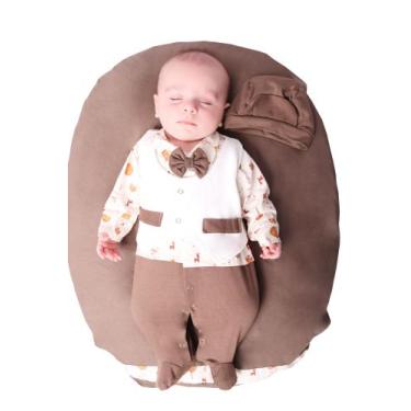 Imagem de Saída Maternidade Menino Davi Colete 04 peças Roupas de Bebê - João e 