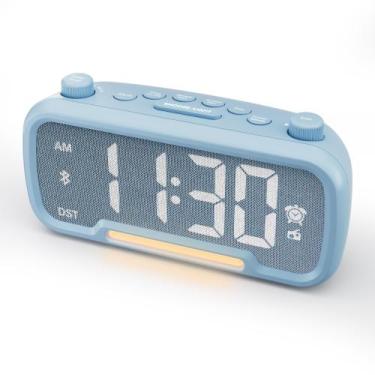 Imagem de Despertador digital Mesqool com 2 carregadores USB, Bluetooth