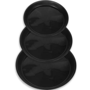 Imagem de Bandeja de molde reutilizável para pedra de piso, 3 tamanhos, moldes de cimento de plástico macio para concreto e vitral redondo