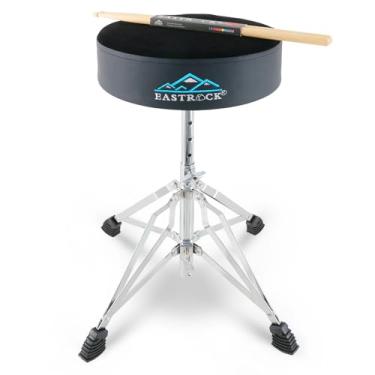 Imagem de EASTROCK Tambor Drum Throne com suporte para 4 pernas, assento de tambor ajustável de altura universal para bateristas, crianças e adultos (preto)