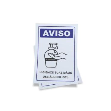 Imagem de Kit 3 Placas sinalização 15x21cm EM PVC PL(514) Tema: Álcool Gel - Sem