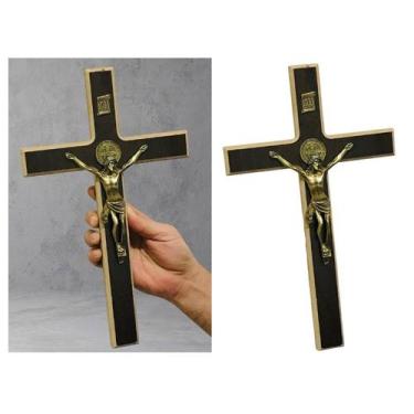 Imagem de Crucifixo Cruz Medalha de São Bento Parede 34 cm - FORNECEDOR 15