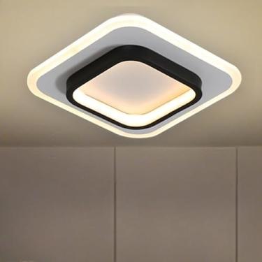 Imagem de Luminária de Teto Plafon LED Moderna 3 Cores (110V/220V) – Lustre Minimalista para Sala, Quarto, Cozinha e Corredor(Estilo E/Quadrado(110V-220V))