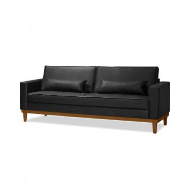 Imagem de Sofá Living 3 Lug. 2,20Mt C/ 2 Almofadas Corano Marrom