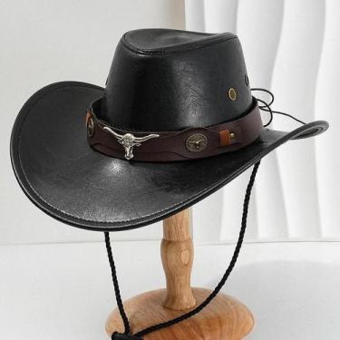 Imagem de Chapéu De Cowboy Ocidental Unissex Vintage De material sintético, Chap