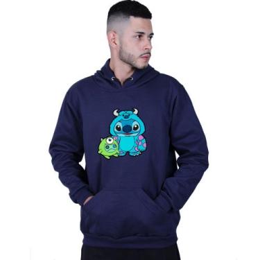Imagem de Moletom Unissex Canguru Lilo And Monstros S.a - Lafre, Azul marinho, G