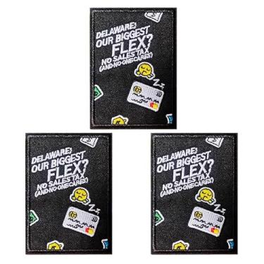 Imagem de U-Sky Funny State Roast Patches, bordado sarcástico dos Estados Unidos para chapéu, jaqueta, mochila, presentes de humor da American Geography (Delaware Our Biggest Flex No Sale Tax No one Cares)