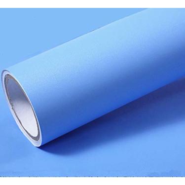 Imagem de Papel de parede adesivo de papel de parede em vinil texturizado fosco cor sólida Revestimento de prateleira papel decorativo para casa, 40 cm por 20 cm, Sky Blue