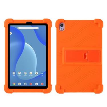 Imagem de Kwamaz Capa para tablet Onn de 7 polegadas (2024) modelo 100135924, capa infantil de silicone macio para Walmart Onn, capa de 7 polegadas (4ª geração), laranja