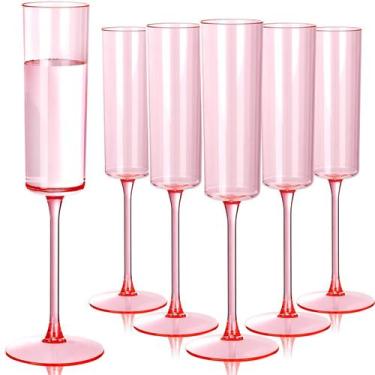 Imagem de Taças de champanhe Ciaell Pink Plastic 180 ml (pacote de 24)