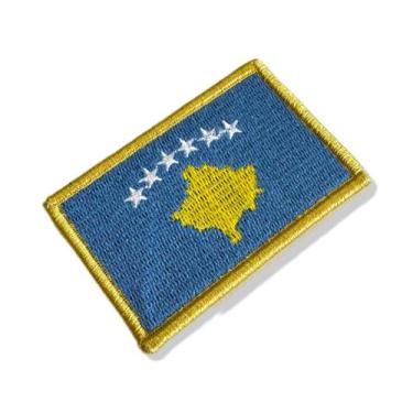 Imagem de BP0433-001 Bandeira Kosovo Patch Bordado 7,5x5 - BR44
