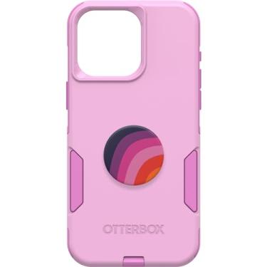 Imagem de OtterBox Pacote PEAR Commuter Series Case – (Run Wildflower) + PopSockets PopGrip – (Faixa de ameixa), fina e resistente, compatível com bolso, com proteção de porta, PopGrip incluído