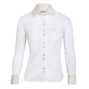 Imagem de Camisa Social Feminina Manga Longa Camisete Slim Branca G