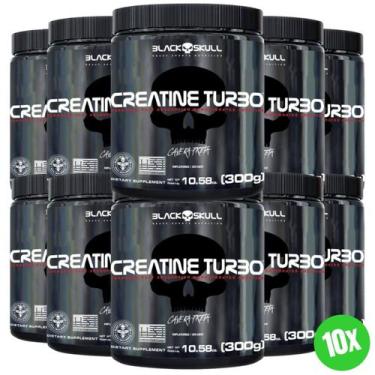 Imagem de 10x Creatina Monohidratada Black Skull 300g Creatina no Atacado - 10 u