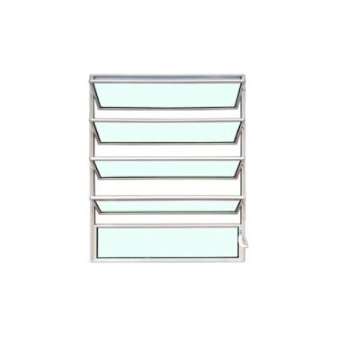 Imagem de Vitrô Basculante 1 Seção 100x80 Linha Esmeralda – Alumínio Branco, Vidro Liso 3mm – Lumineziri Esquadrias