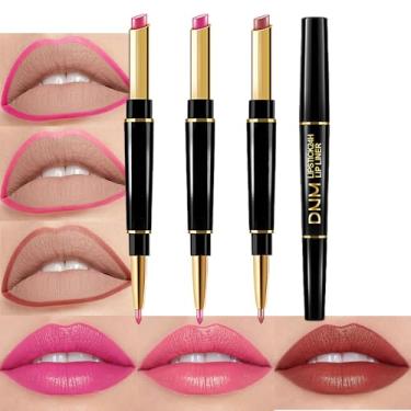 Imagem de BINGBRUSH Conjunto de 3 peças de delineador labial brilhante rosa brilhante ameixa terracota brilhante e maquiagem de batom para mulheres, lipliner original 24 horas à prova d'água longa duração