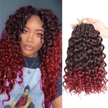 Imagem de Datanala GoGo Curl Cabelo de crochê ondulado de 35,5 cm, 8 pacotes de extensões sintéticas de cabelo trançado de praia Ombre para mulheres (TBUG, 35,5 cm (8 pacotes))