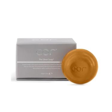 Imagem de Cor Sabonete prateado - 30 ml | Barra de limpeza facial masculina multitarefas com prata coloidal | Ideal para viagens, academia, casa | Adequado para peles propensas a acne