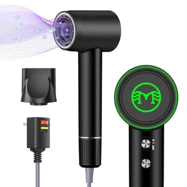 Imagem de Secador de cabelo – Secador de cabelo iônico negativo com motor sem escova de alta velocidade de 110.000 RPM para secagem rápida, secador de cabelo com controle térmico de baixo ruído com bocal com