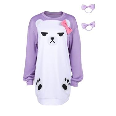 Imagem de Fantasia de cosplay de anime Mira Pijama Kpops Urso Roxo Moletom Adultos Mulheres Roupas de Halloween, Roxa, Small