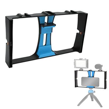 Imagem de Sanpyl Rig de Vídeo para Smartphone, Gaiola Estabilizadora do Telefone Celular Com Sapato Frio e Parafuso de 1/4in, Caixa Portátil de Vlogging de Filmes Portáteis para Videomaker (Azul)